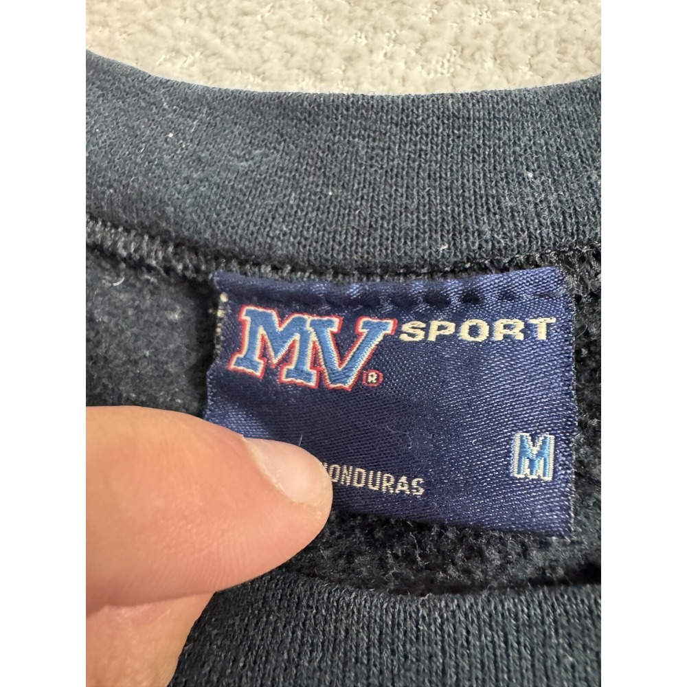 Vintage MV Sport Mens Stockton College Crewneck Sweatshirt Navy Medium - Picture 3 of 7